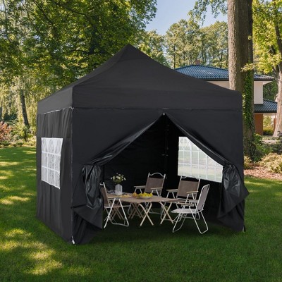 Aoodor 10' × 10' Commercial Instant Pop Up Canopy Tent, 3 Adjustable Heights,  Fully Waterproof Portable Gazebo Shelter, with Wheeled Bag