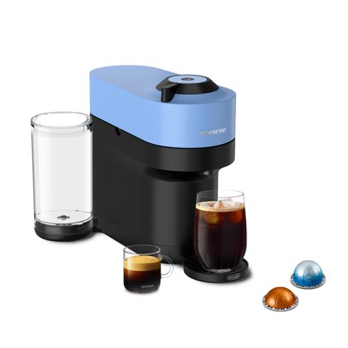 Nespresso Vertuo Pop Coffee and Espresso Maker by De Longhi Pacific Blue Removable Reservoir 12 Capsules Included