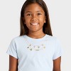 Girls' Short Sleeve 'Charm Necklace' Graphic T-Shirt - Cat & Jack™ Light Blue - 2 of 4