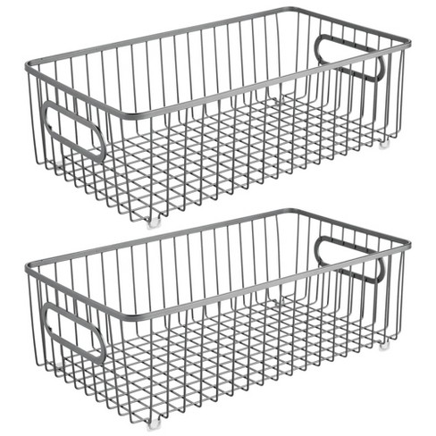 Mdesign Metal Bathroom Storage Organizer Basket Bin, 2 Pack : Target