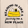 Women's - Peanuts - Reading Is Like A Journey To A New Place Lightweight French Terry Slouchy - 2 of 4