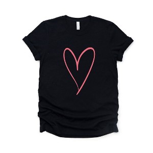 Simply Sage Market Women's Hand Drawn Heart Short Sleeve Graphic Tee - 1 of 4
