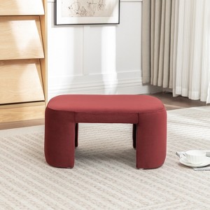 SEYNAR Modern Velvet Rectangle Accent Ottoman - 1 of 4
