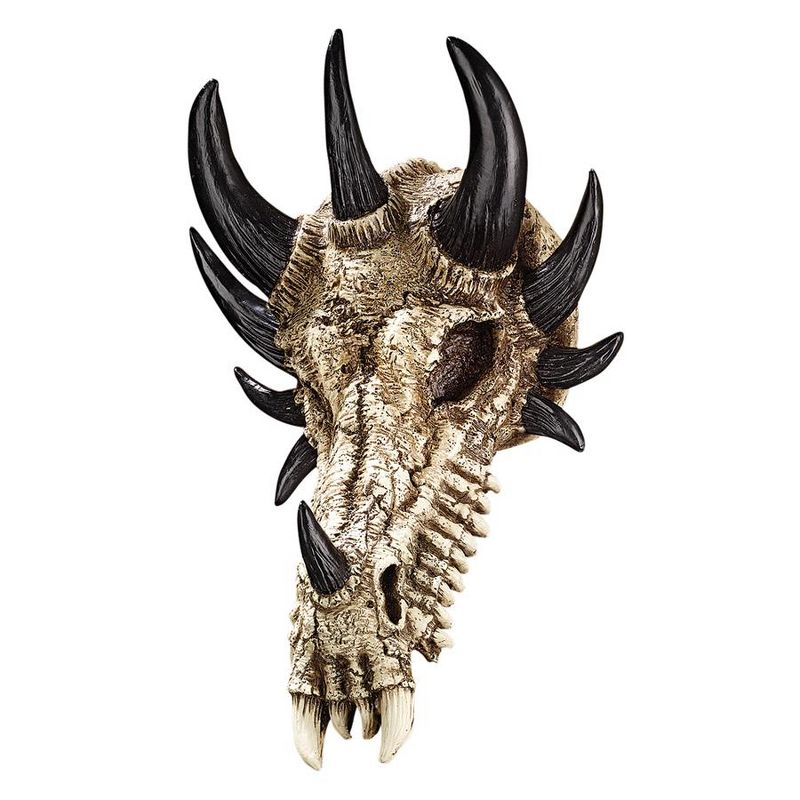 Design Toscano Manchester's Dragon Bones Sculptural Skull Wall Trophy, 2 of 4