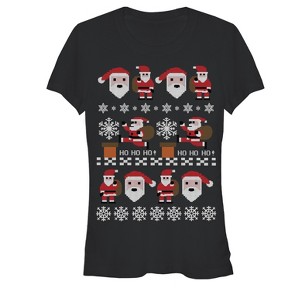 Juniors Womens Lost Gods Ugly Christmas Santa Adventure T-Shirt - 1 of 3