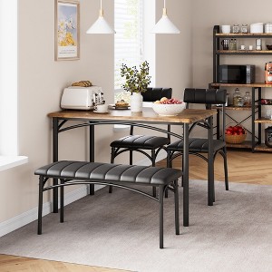 Whizmax Dining Table Set for 4, Kitchen Table with Upholstered Chairs and Bench, Kitchen Table Set for Small Space, Apartment, Home, Studio - 1 of 4