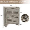 Narrow Shoe Cabinet for Entryway, Slim Shoe Cabinet with 2 Flip Drawers, Farmhouse Thin Shoe Organizer Cabinet with Hooks - 2 of 4