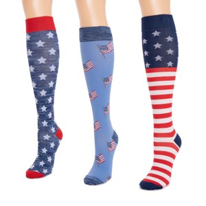 Muk Luks Unisex 3 Pack Nylon Compression Knee-High Socks - 1 of 3