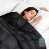 10lb Twin/Full Weighted Blanket, 40x60, Non - Toxic Glass Beads, Black - 2 of 4