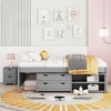 Full Platform Frame With Nightstand, 2 Built-in Drawers, Trundle, Shelves, Storage Box Full Size Bed Frame For Bedroom, Guest Room - 3 of 4