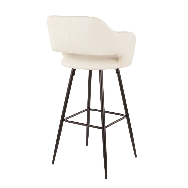Set of 2 Margarite Contemporary Barstools Faux Leather Cream - LumiSource, 5 of 11