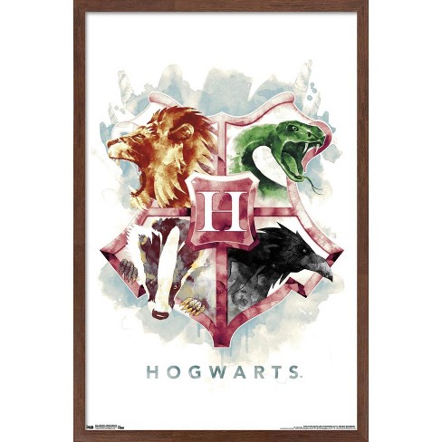 Trends International The Wizarding World: Harry Potter - Slytherin Snake  Crest Framed Wall Poster Prints Black Framed Version 22.375 X 34 : Target