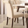 Set of 2 19" Gasha Dining Chairs Beige Linen/Walnut - Acme Furniture: Armless, Button Tufted, Wood Legs - 3 of 4