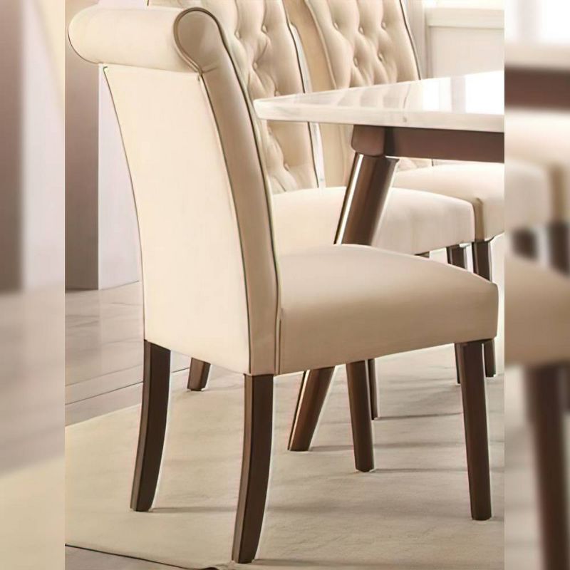 Set of 2 19&#34; Gasha Dining Chairs Beige Linen/Walnut - Acme Furniture, 1 of 9
