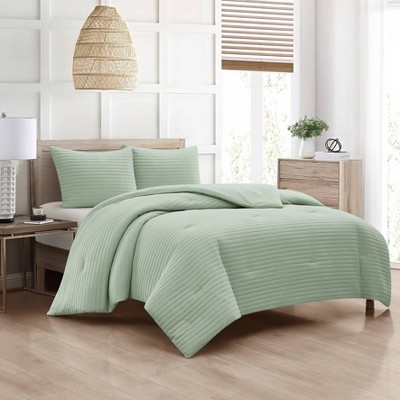 Sage Green Queen Microfiber 3-Piece Comforter Set