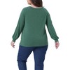 Agnes Orinda Women's Plus Size Pleated Crew Neck Long Sleeve Dressy Casual Trendy Blouses - 4 of 4