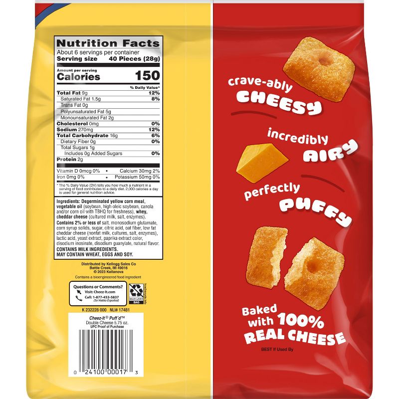 Cheez-It Puff&#39;d Double Cheese Crackers - 5.75oz, 6 of 7