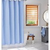 LunaLulinlk Blue Water Waffle Stripe Shower Curtain - 2 of 4