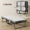 Folding Bed with Mattress for Adults, Twin Size, Portable Foldable Bed with Super Strong Steel Frame, 78.75" x 35.5", Fold Up, Roll Away & Hideaway - 3 of 4
