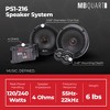 MB Quart PS1-216 Premium 6.5 Inch Car Speakers with Grills, 240W, 2 Way Component, 4 Ohms, Superior Bass & Clear Highs  Black/Red - 4 of 4