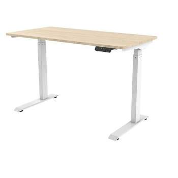 Monoprice WFH Single Motor Height Adjustable Sit-Stand Desk Table with 4 foot Top, White, Laptop Computer Workstation - Workstream Collection