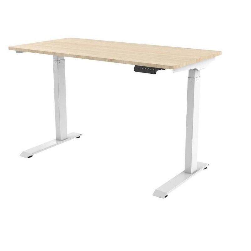 Monoprice WFH Single Motor Height Adjustable Sit-Stand Desk Table with 4 foot Top, White, Laptop Computer Workstation - Workstream Collection, 1 of 7