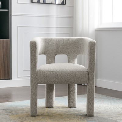 Armrest Accent Chair, Linen Upholstered Armrest Barrel Armchair for Living Room, Bedroom, Office, Indoor Furniture-Cuddlewood
