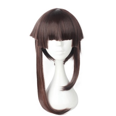 Unique Bargains Women's Synthetic Fiber Wigs 20" with Wig Cap Brown