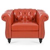 VYNXARIA 1 Seater Sofa For Living Room,Soft PU leather fabric, easy to clean,Orange - 4 of 4