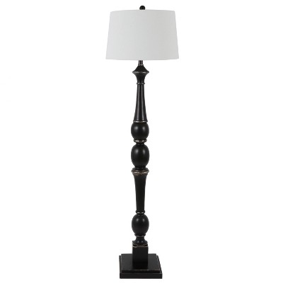 61" x 16" 3-way Crossmill Baluster Floor Lamp Black - Decor Therapy