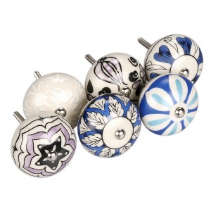 Unique Bargains Hand Painted Ceramic Door Wardrobe Cupboard Cabinet Knobs - 1 of 4