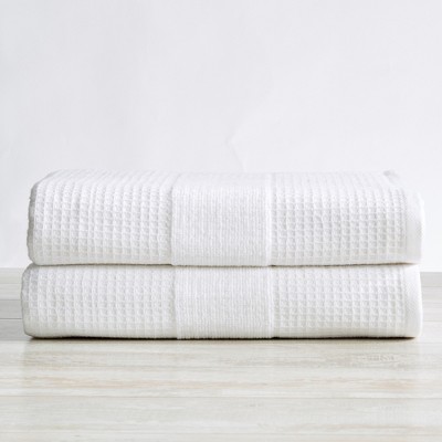 2 Pack Waffle Weave Bath Towels - Soleia Collection – Great Bay Home