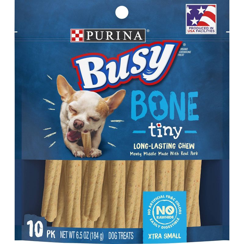 Purina Busy Bone Tiny Chewy Pork Flavor Dog Treats, 1 of 6