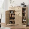 Acekool  Shoe Storage Cabinet - Modern Organizer with Doors, Adjustable Shelves for Entryway, Holds 18-24 Pairs, Natural - 4 of 4