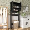 23.62 in. W x 65.39 in. H x 8.27 in. D White Over The Toilet Storage with Adjustable shelves for Bathroom and Laundry - 4 of 4