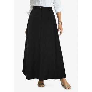 Jessica London Denim Inset Maxi Skirt - 1 of 3
