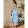 INSPIRE CHIC Women's V Neck Sleeveless A-line Backless Beach Sundress Midi Dress - 3 of 4