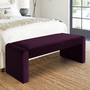 Kaia 47" Velvet Waterfall Upholstered Bench-Maison Boucle - 1 of 4
