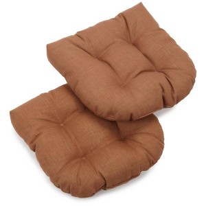 Blazing Needles, 19-inch U-Shaped Outdoor Spun Polyester Tufted Dining Chair Cushion (Set of 2) - 1 of 1