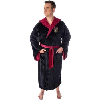Harry Potter Adult Fleece Plush Hooded Robe - Big and Tall