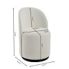 21.25" Small Swivel Boucle Barrel Armless Dining Chair Set of 1,Round Upholstered Accent Vanity Side Chair–The Pop Home - 4 of 4
