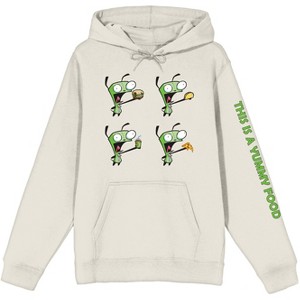 Invader Zim Gir Eating Snacks Men's Natural Hoodie - 1 of 3