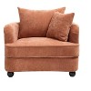 Chenille Accent Chair with Storage Ottoman, Upholstered Armchair Reaging Chair Barrel Chair - ModernLuxe - 4 of 4