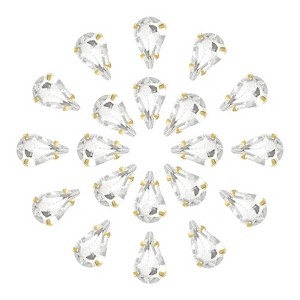 Unique Bargains Glass Craft Embellishments Flat Back Four Claws Teardrop Gems 20 Pcs - 1 of 4