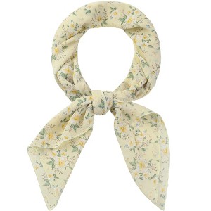 Allegra K Women's Chiffon Floral Print Square Scarves Kerchief Neck Scarf Neckerchief - 1 of 4
