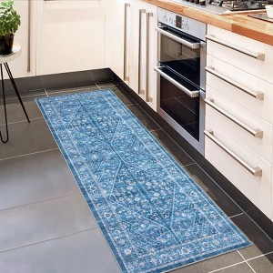 Area Rugs - Washable, Non-Slip, Kid & Pet Friendly, Vintage Foldable, Thin Low Pile Rug for Bedroom Kitchen Dining Room - 1 of 4