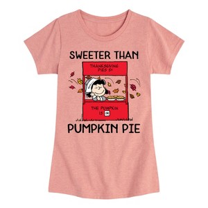 Girls' - Peanuts - Sweeter Than Pumpkin Pie Fitted Short Sleeve Graphic T-Shirt - 1 of 4