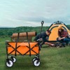 VisioGear Collapsible Foldable Wagon Cart with Strapping, Wagon Grocery Cart for Camping Shopping Sports, Orange, 25.98"*17.32"*37.4" - 2 of 4