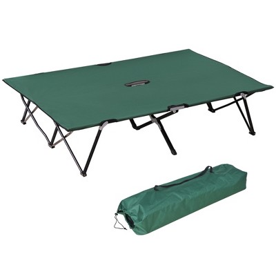 VisioGear Cots, Folding Camping Cot with Carry Bag, Extra Wide Outdoor Portable Sleeping Cot for Travel Camp Beach, Green, 49.25"*15.75"*76"