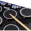 RockJam Rechargeable Bluetooth Midi 7 Pad Tabletop Digital Drums Kit with 2 Drum Pedals, Drumsticks & LED Display RJTTED01 - 3 of 4